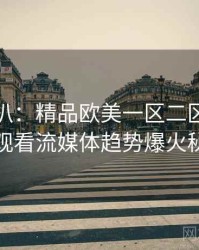 独家深扒：精品欧美一区二区三区免费观看流媒体趋势爆火秘诀