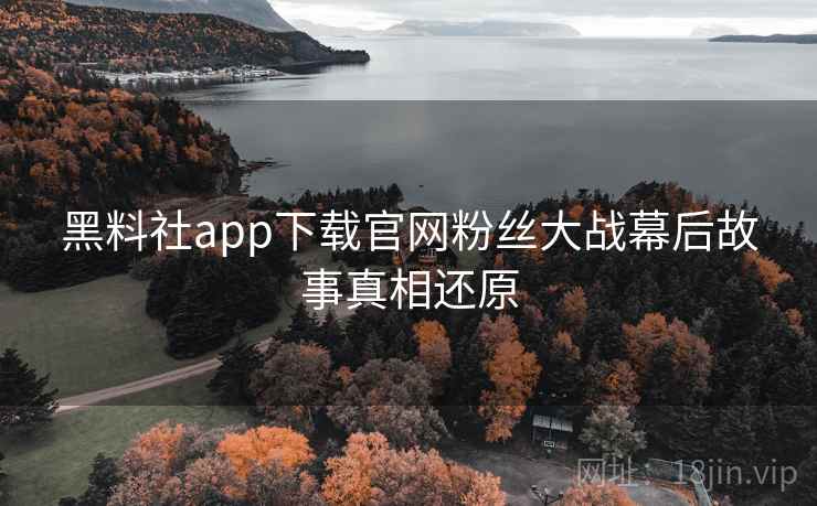 黑料社app下载官网粉丝大战幕后故事真相还原 黑料社app下载官网粉丝大战幕后故事真相还原